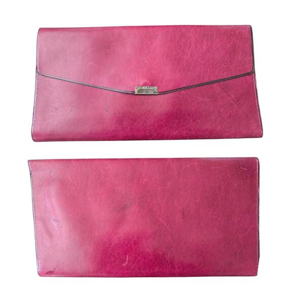 Vintage Burgundy Wine Leather Trifold Large Wallet Womens 80's - Picture 7 of 7